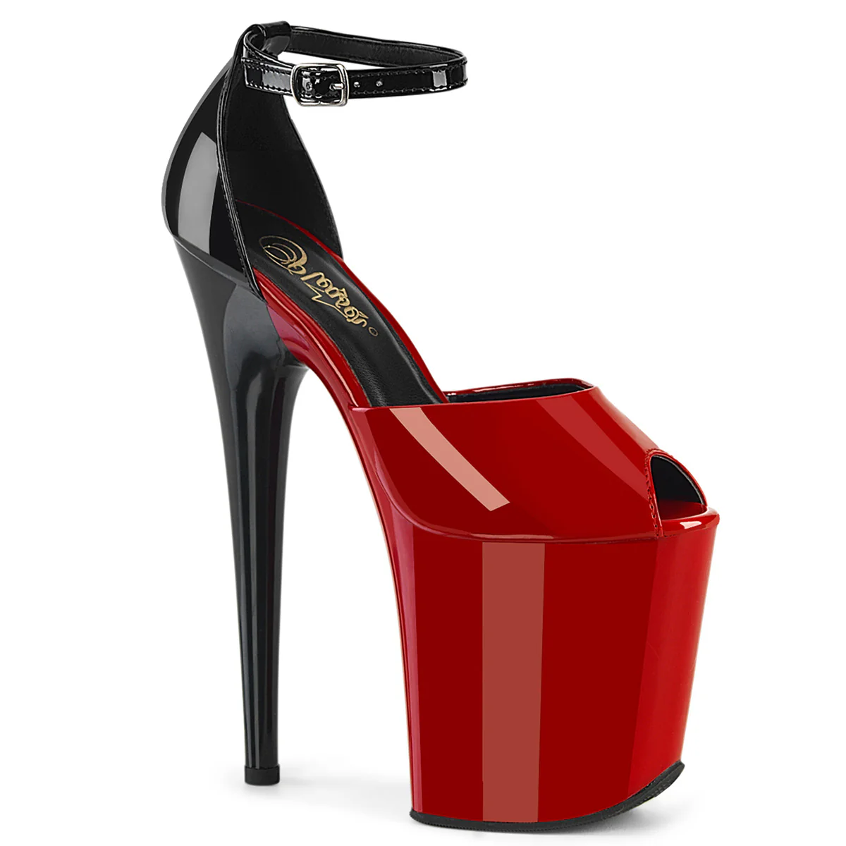 Red 8 Inch Pole Dance Platform Shoes - Pleaser FLAMINGO-868