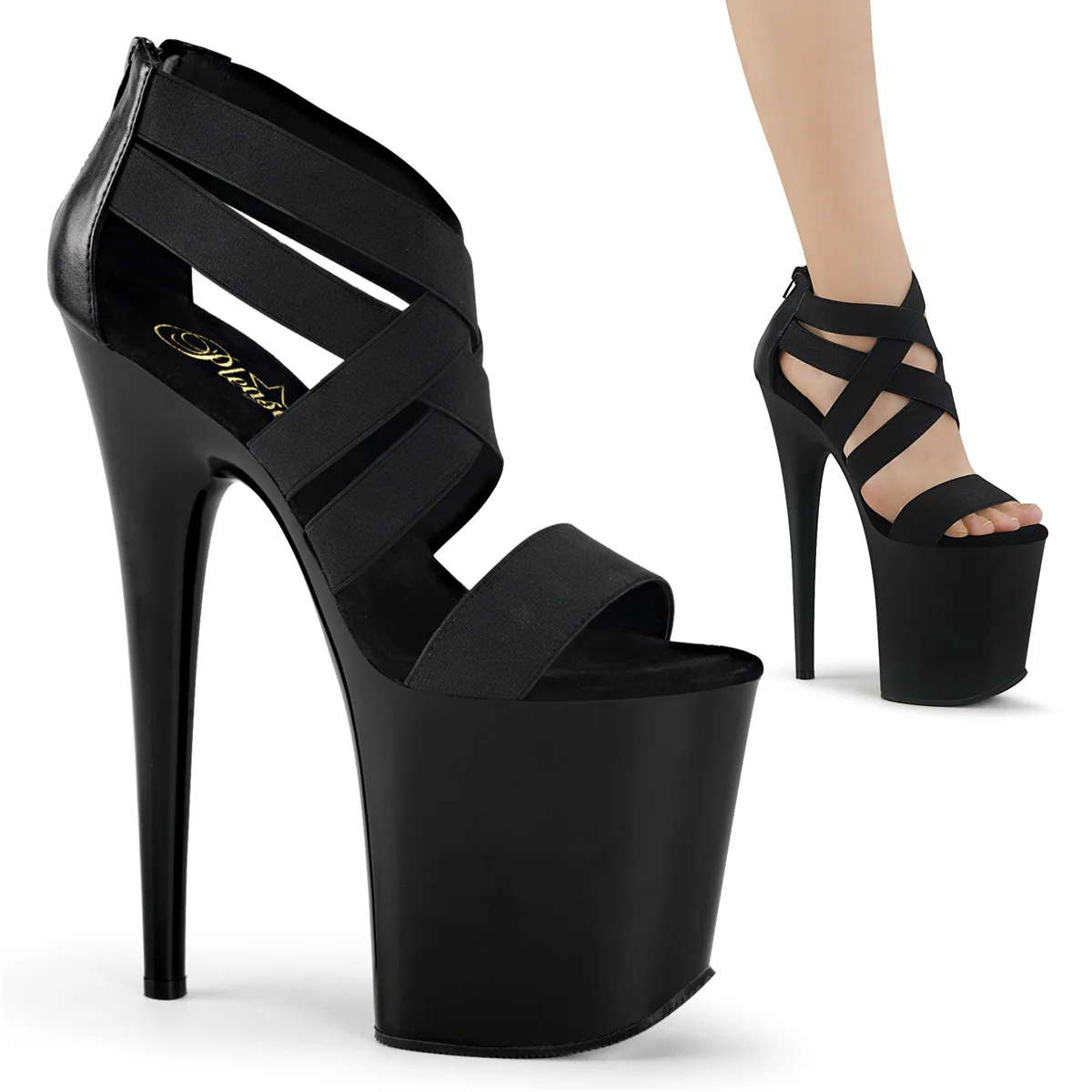 Black 8 Inch Exotic Dance Platform Shoes - Pleaser FLAMINGO-869 - Image 6