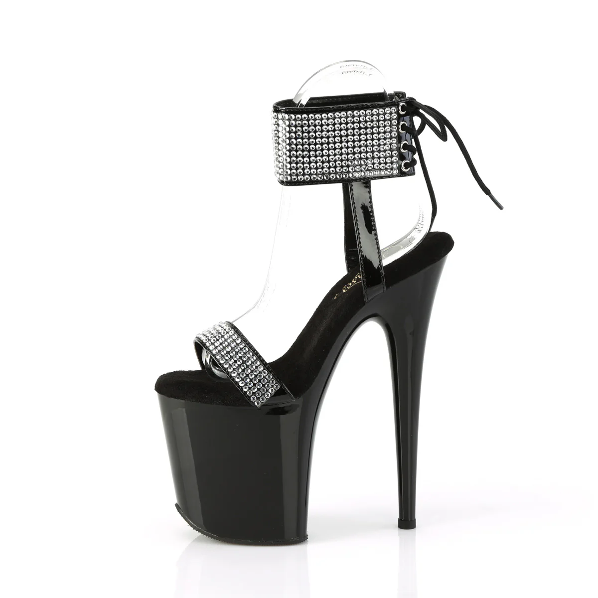 Black 8 Inch Pole Dance Platform Shoes - Pleaser FLAMINGO-870 - Image 3