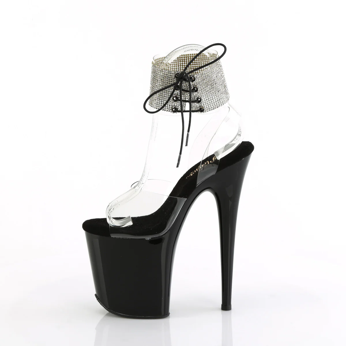 Clear Black 8 Inch Platform Sexy  Pole Heels -  Pleaser FLAMINGO-891-2RS - Image 3
