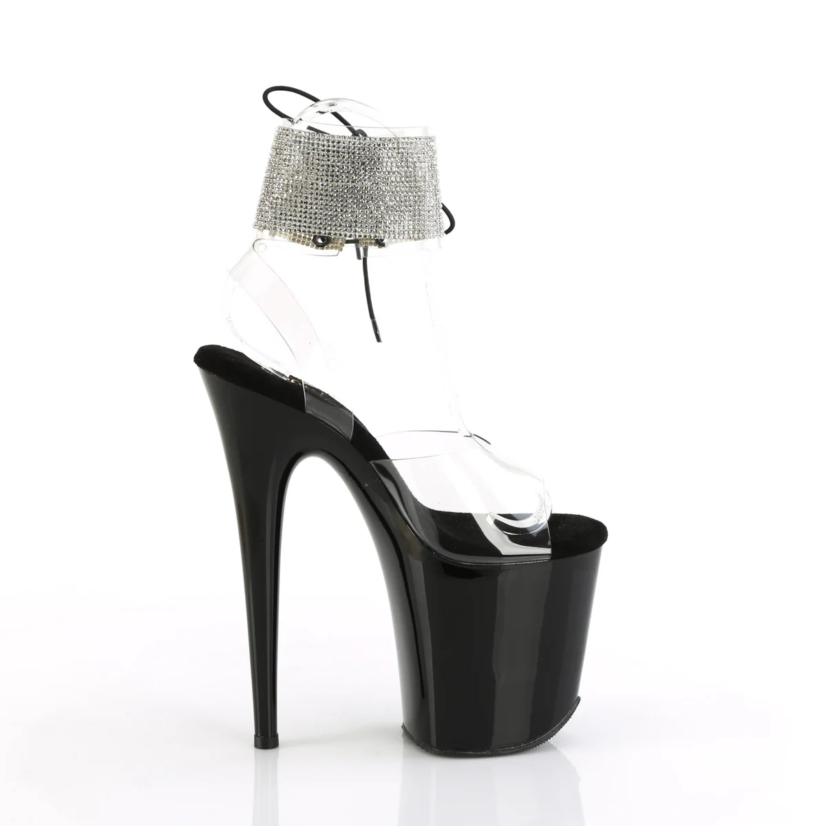 Clear Black 8 Inch Platform Sexy  Pole Heels -  Pleaser FLAMINGO-891-2RS - Image 5