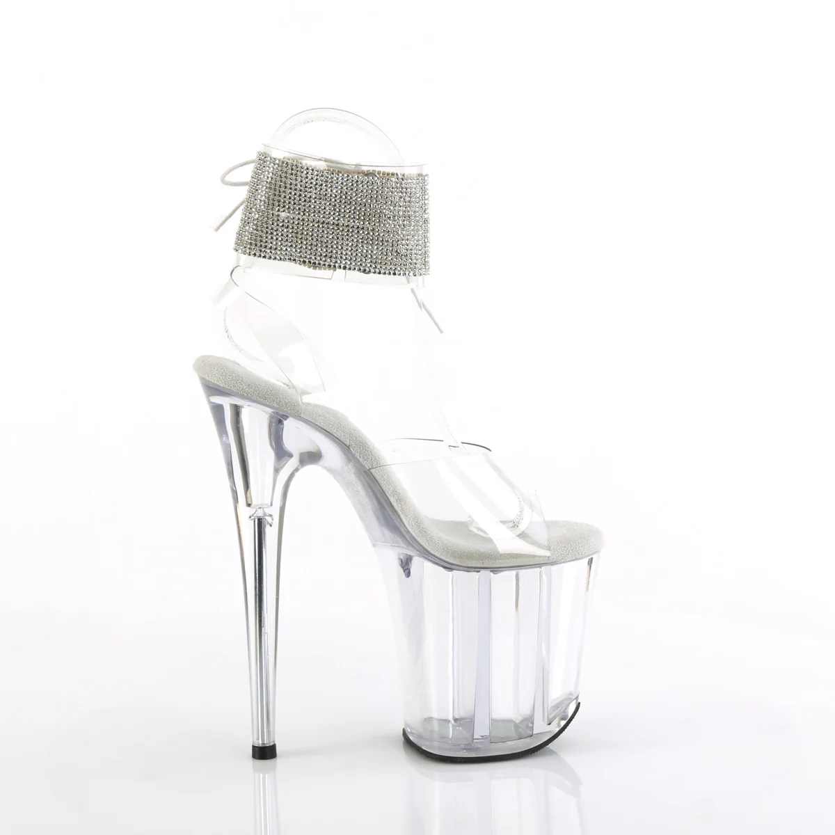 Clear 8 Inch Pole Dance Platform Shoes -  Pleaser FLAMINGO-891-2RS - Image 5