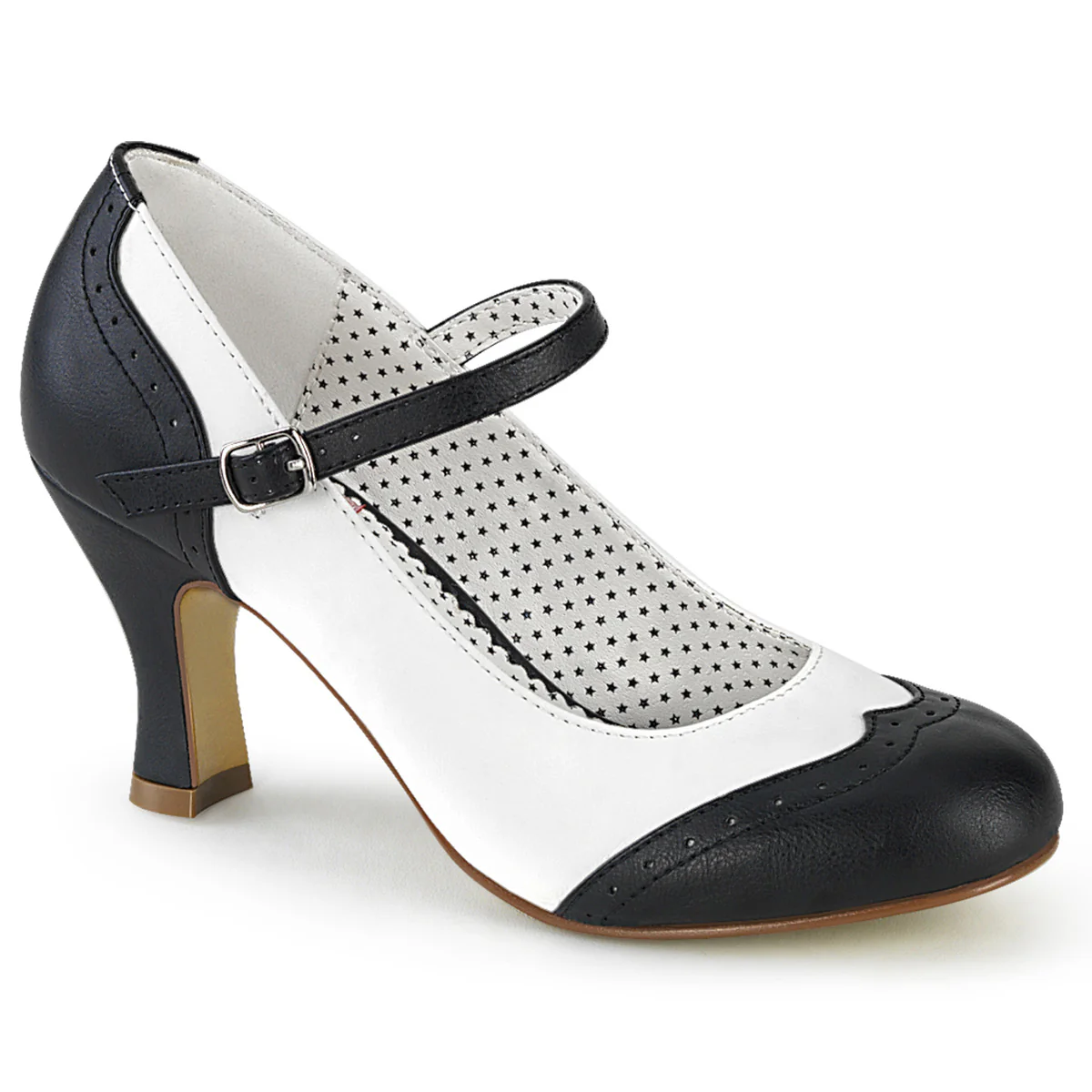 Black White 3 Inch Retro Glam Heels - Pin Up Couture FLAPPER-25 - Image 6