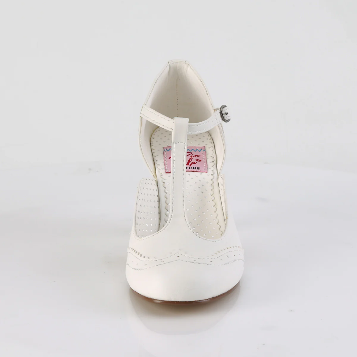 White 3 Inch Vintage Inspired Heels - Pin Up Couture FLAPPER-26 - Image 2