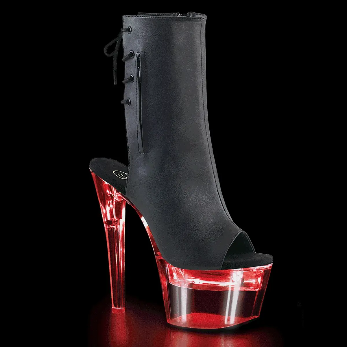 Black 7 Inch Statement High Ankle Boots -  Pleaser FLASHDANCE-1018-7