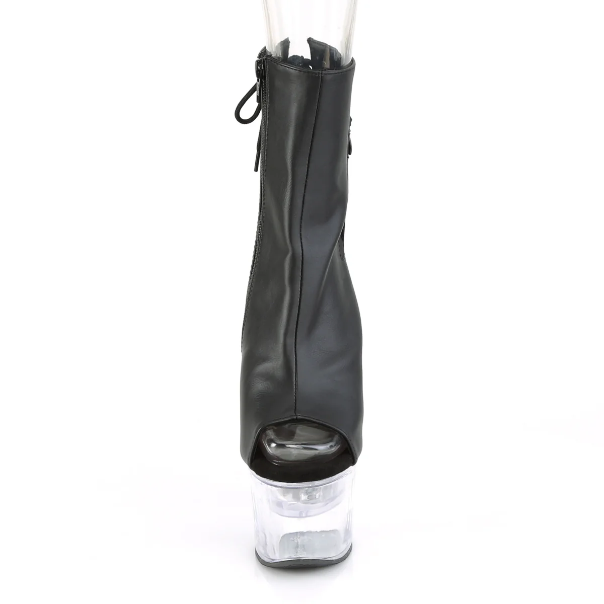 Black 7 Inch Statement High Ankle Boots -  Pleaser FLASHDANCE-1018-7 - Image 2