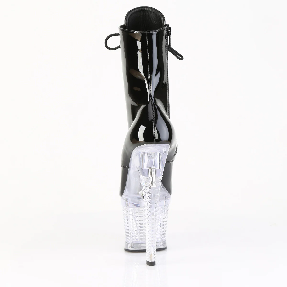 Black Clear 7 Inch Pole Dancer Ankle Boots - Pleaser FLASHDANCE-1020SPEC - Image 4