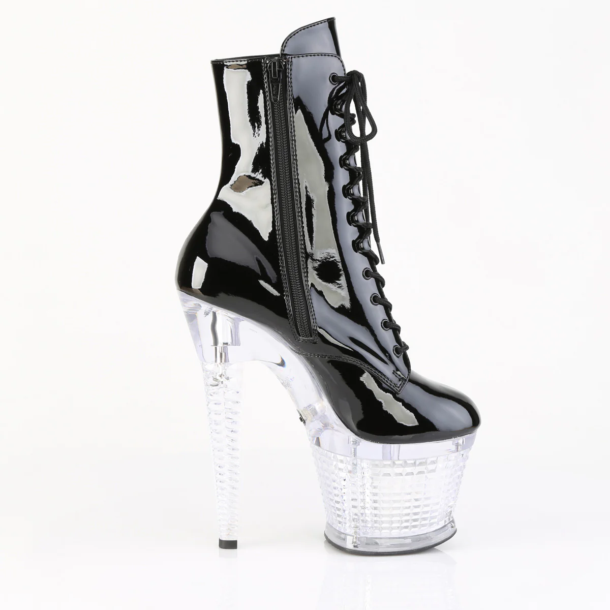 Black Clear 7 Inch Pole Dancer Ankle Boots - Pleaser FLASHDANCE-1020SPEC - Image 5