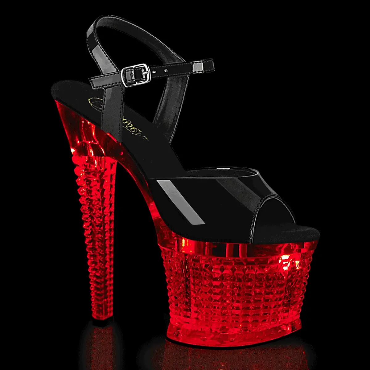 Black Clear 7 Inch Statement High Platform Shoes - Pleaser FLASHDANCE-709SPEC