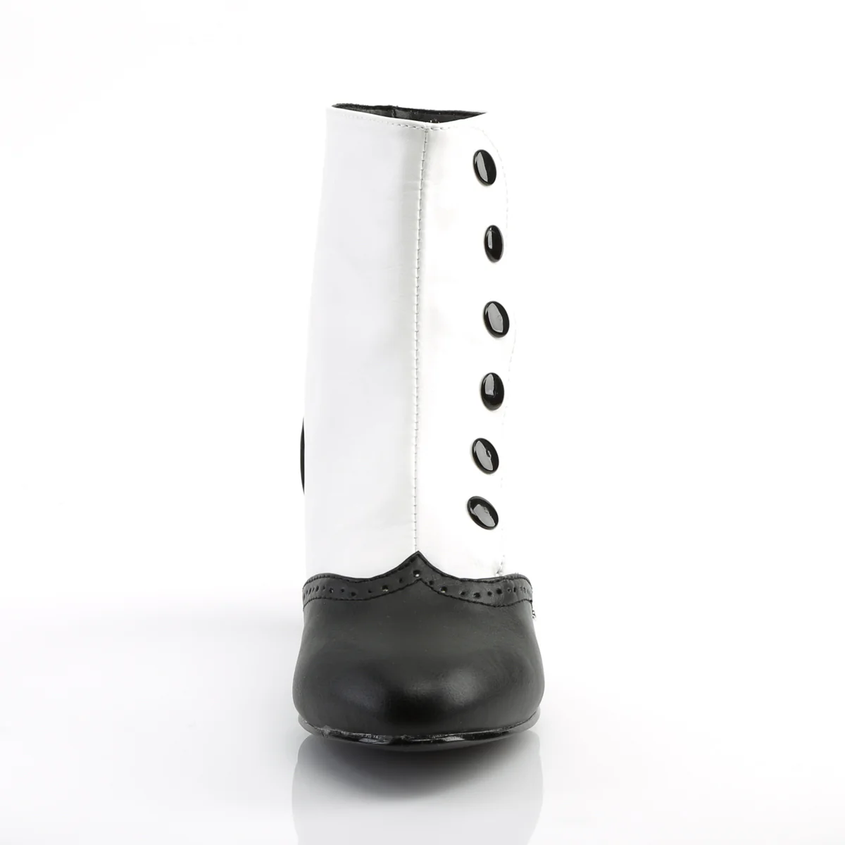 White 2 Inch Burlesque Boots - Bordello FLORA-1023 - Image 2