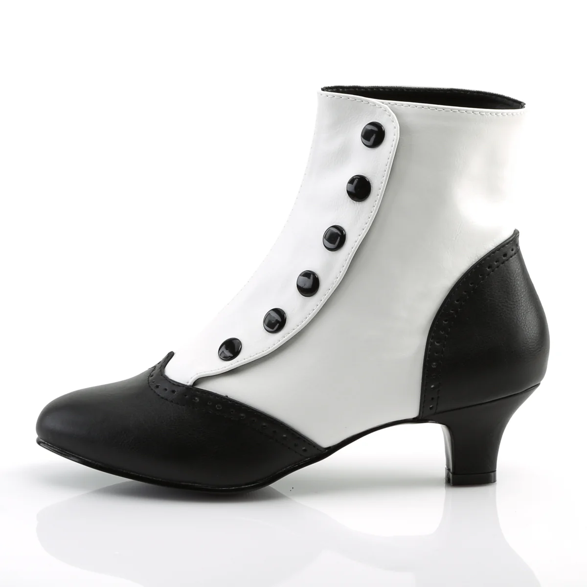 White 2 Inch Burlesque Boots - Bordello FLORA-1023 - Image 3