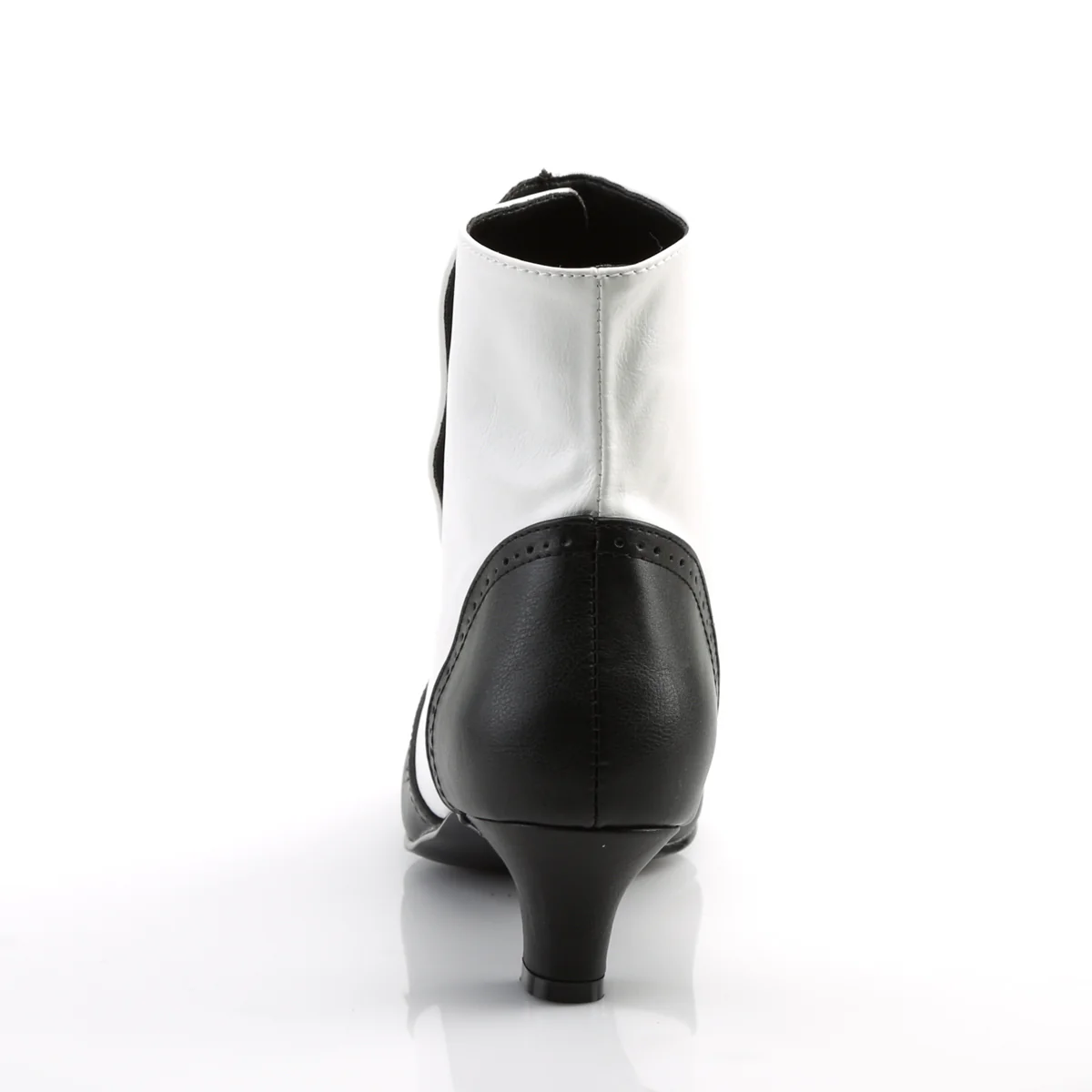 White 2 Inch Burlesque Boots - Bordello FLORA-1023 - Image 4