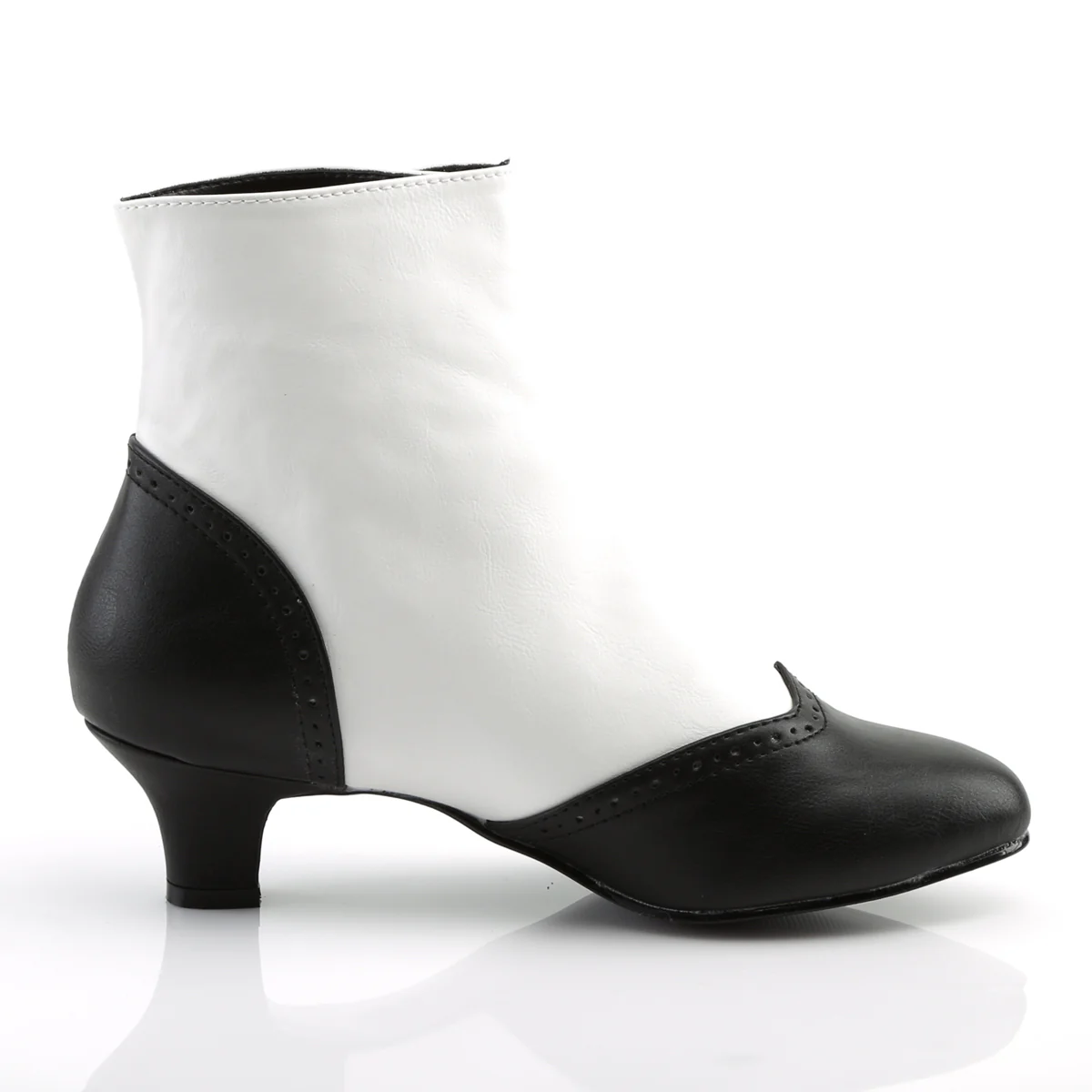 White 2 Inch Burlesque Boots - Bordello FLORA-1023 - Image 5