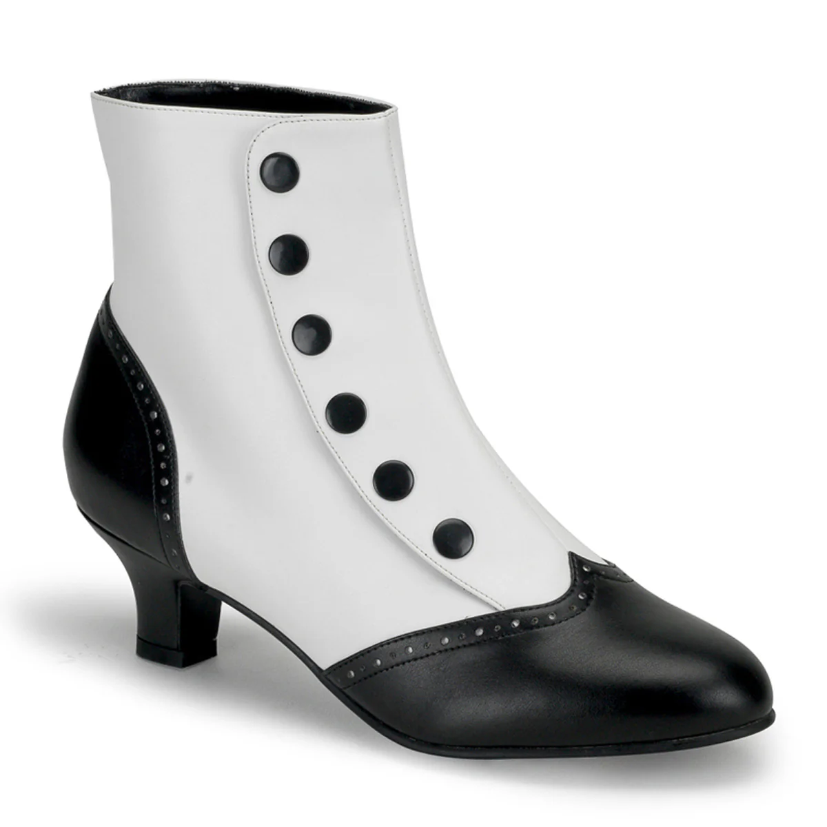 White 2 Inch Burlesque Boots - Bordello FLORA-1023 - Image 6