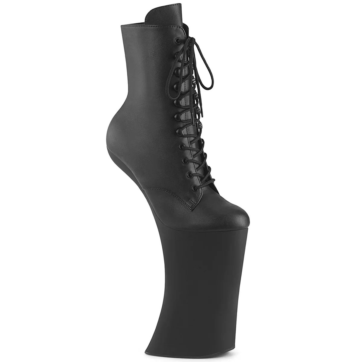 Black 11 Inch Strippers Ankle Boots - Pleaser FORBIDDEN-1020