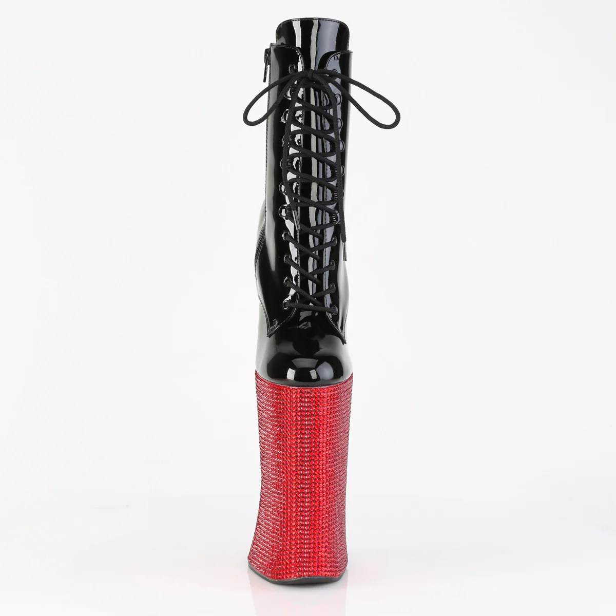 Black Red 11 Inch Exotic Dance Ankle Boots -  Pleaser FORBIDDEN-1020BEJ - Image 2