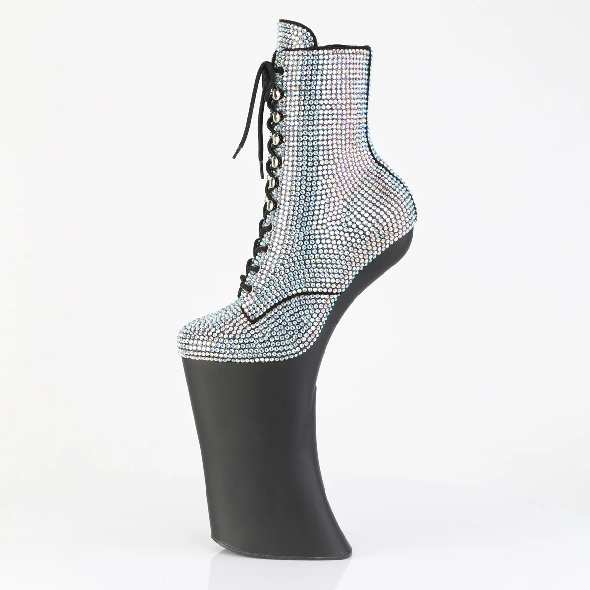 Silver 11 Inch Exotic Dancing Ankle Boots - Pleaser FORBIDDEN-1020RS - Image 3