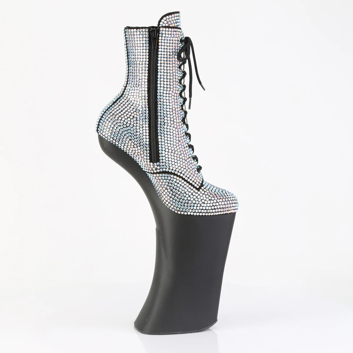 Silver 11 Inch Exotic Dancing Ankle Boots - Pleaser FORBIDDEN-1020RS - Image 5