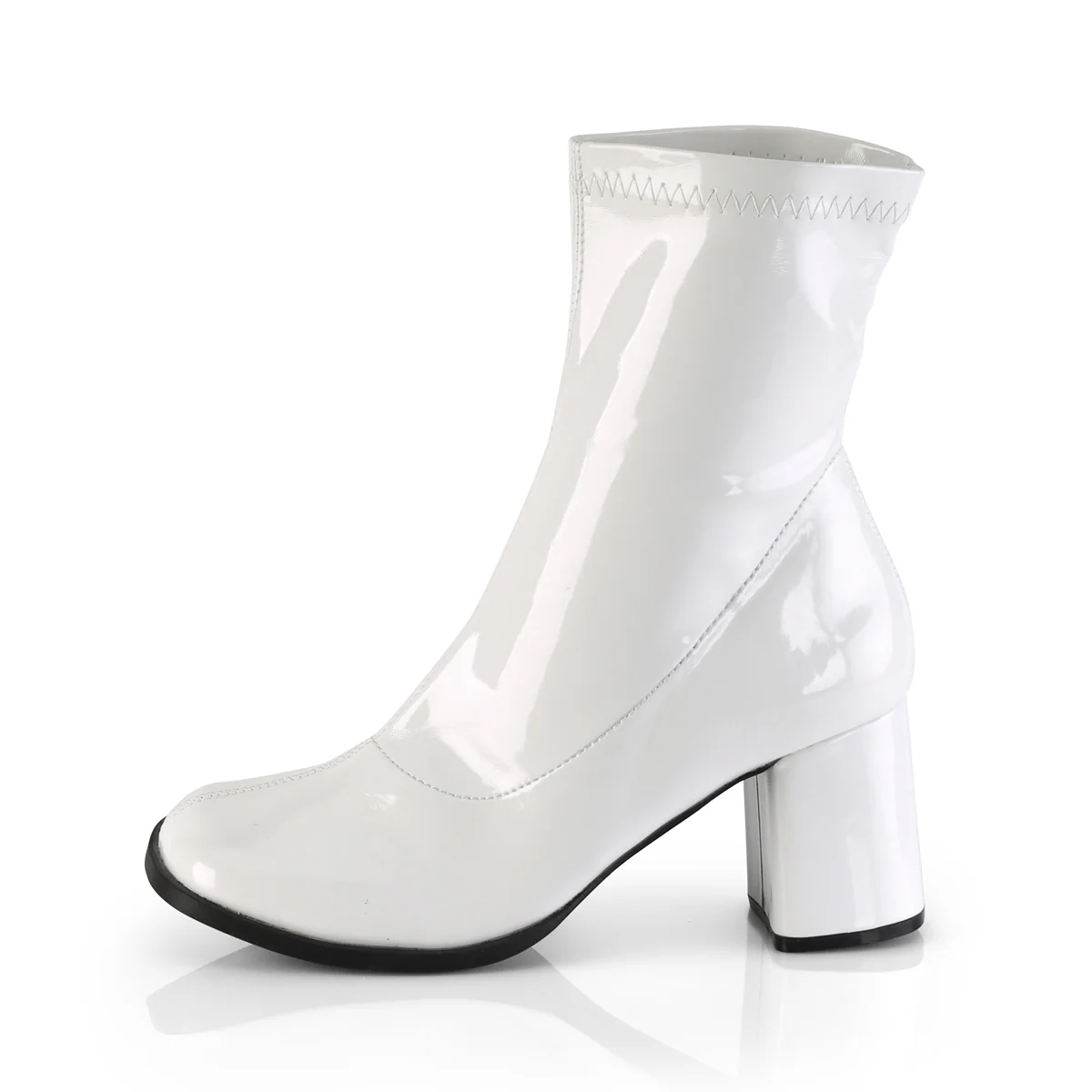 White 3 Inch Retro 70s Boots - Funtasma GOGO-150 - Image 3
