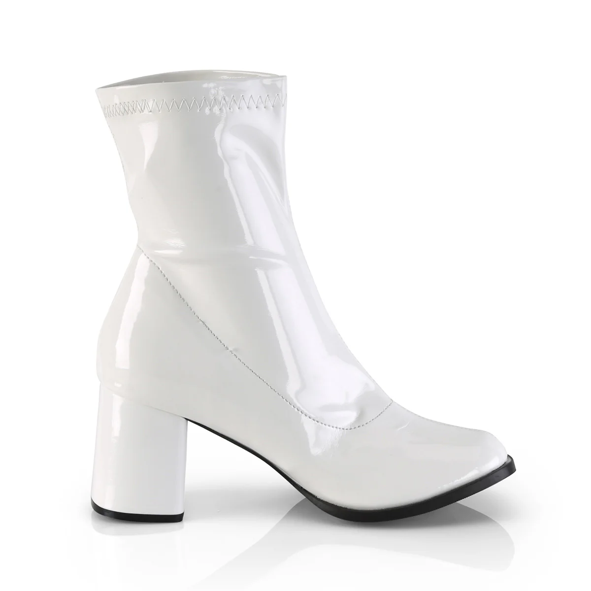 White 3 Inch Retro 70s Boots - Funtasma GOGO-150 - Image 5