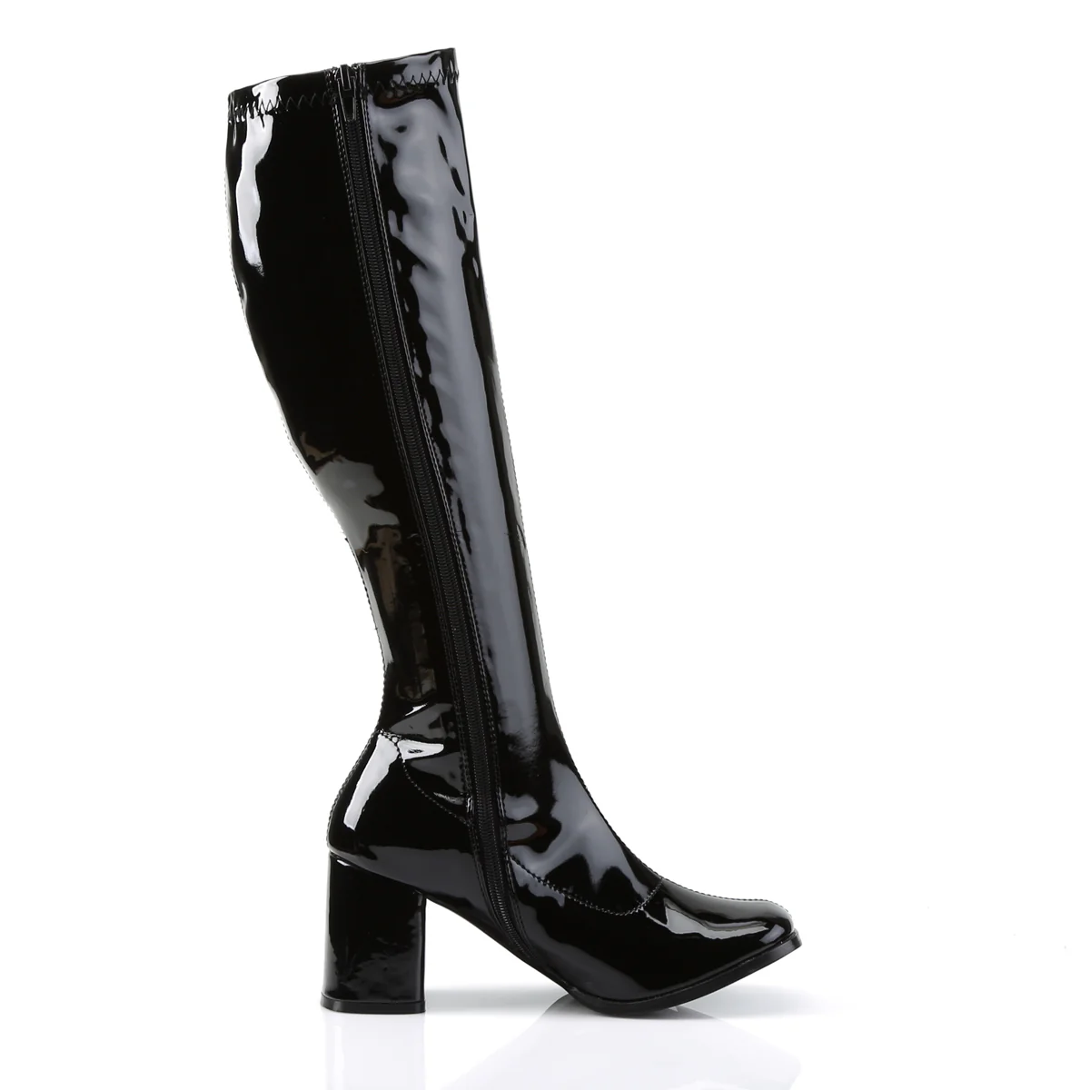 Black Patent 3 Inch Disco Boots - Funtasma GOGO-300 - Image 5