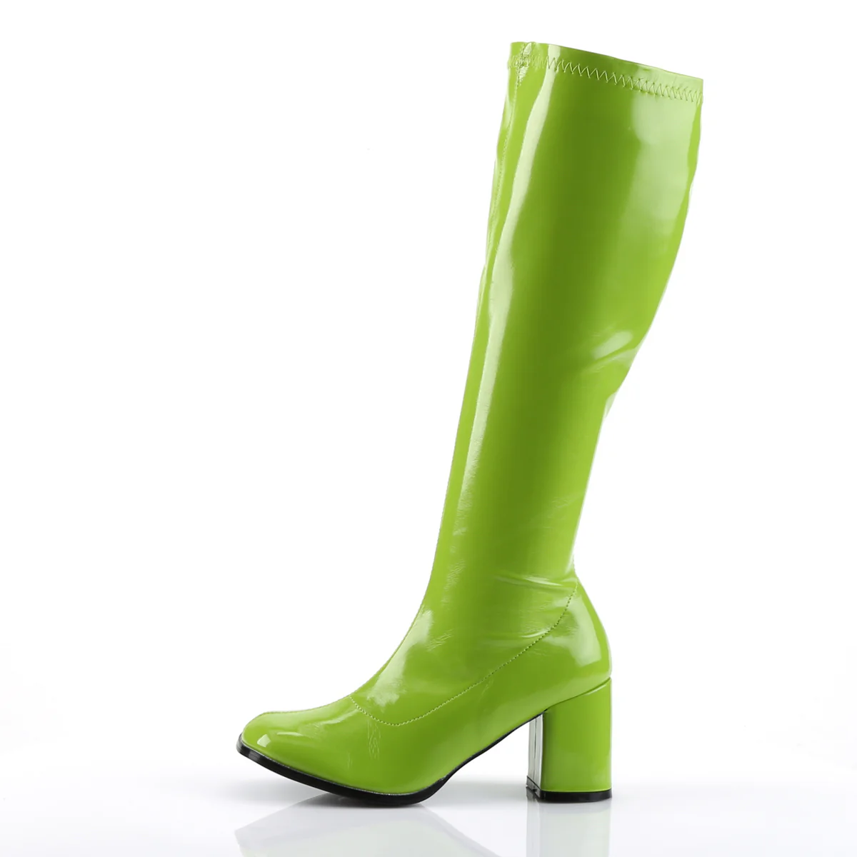 Lime Green 3 Inch Retro Platform Boots - Funtasma GOGO-300 - Image 3