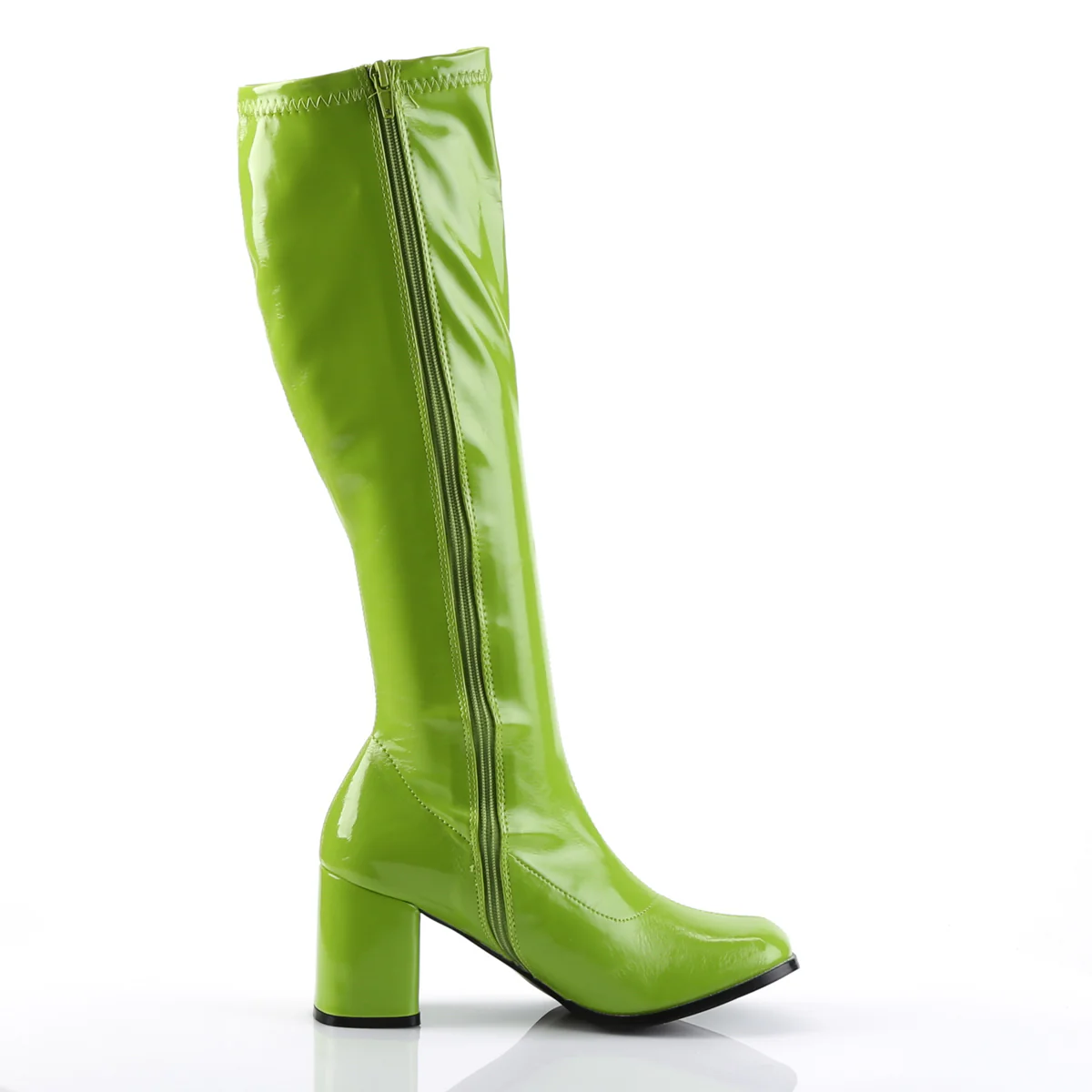 Lime Green 3 Inch Retro Platform Boots - Funtasma GOGO-300 - Image 5