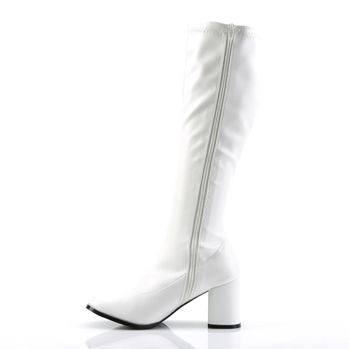 White 3 Inch Abba Disco Boots -  Funtasma GOGO-300 - Image 3