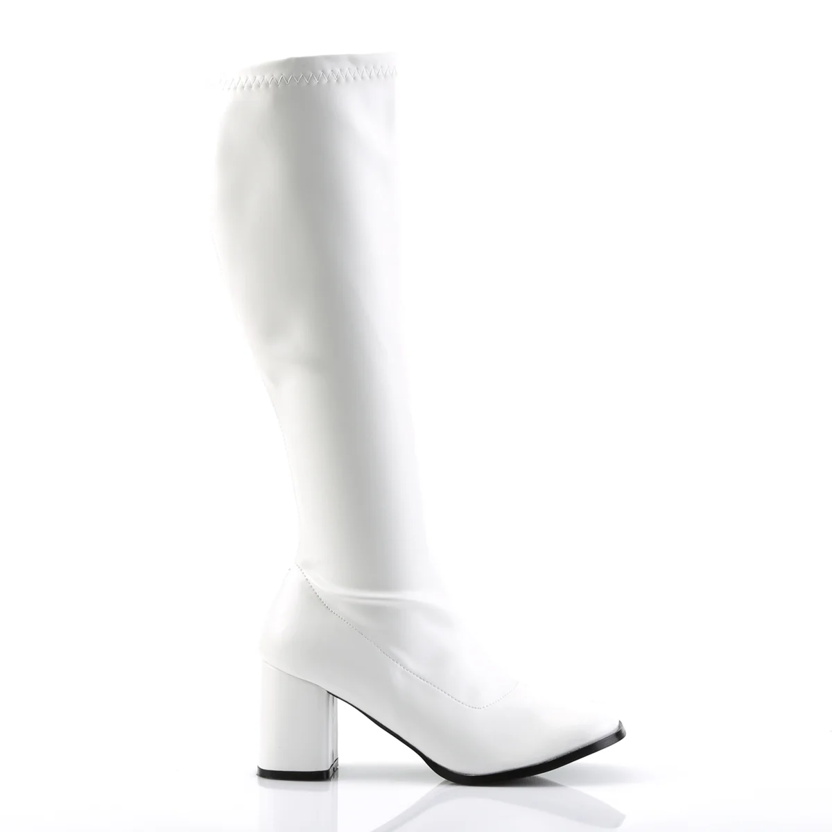 White 3 Inch Abba Disco Boots -  Funtasma GOGO-300 - Image 5