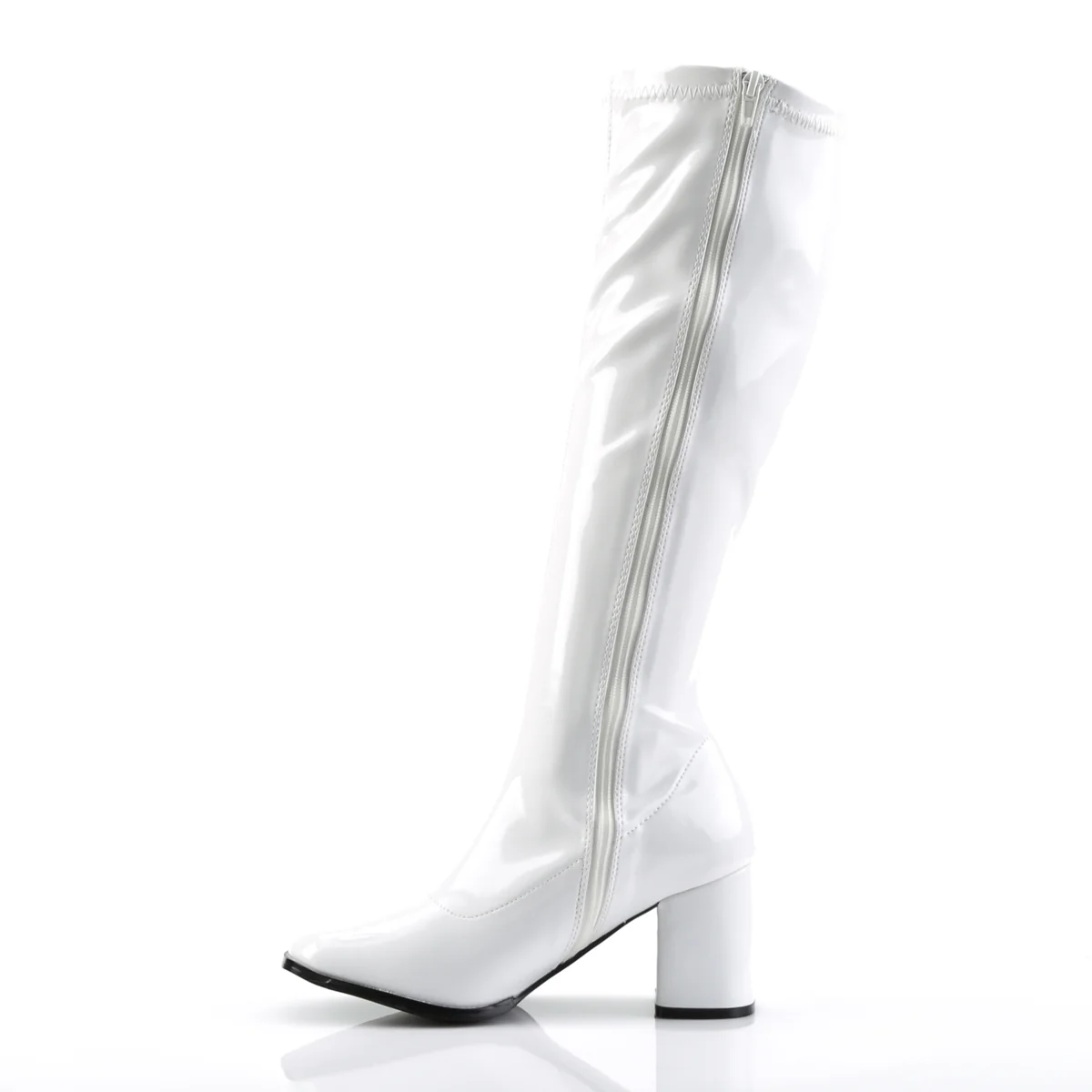 White 3 Inch Platform Disco Boots - Funtasma GOGO-300 - Image 3