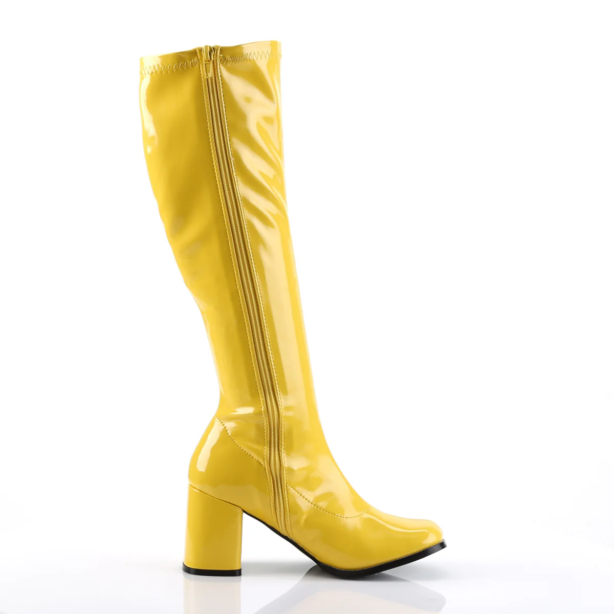 Yellow 3 Inch Retro 70s Boots - Funtasma GOGO-300 - Image 5