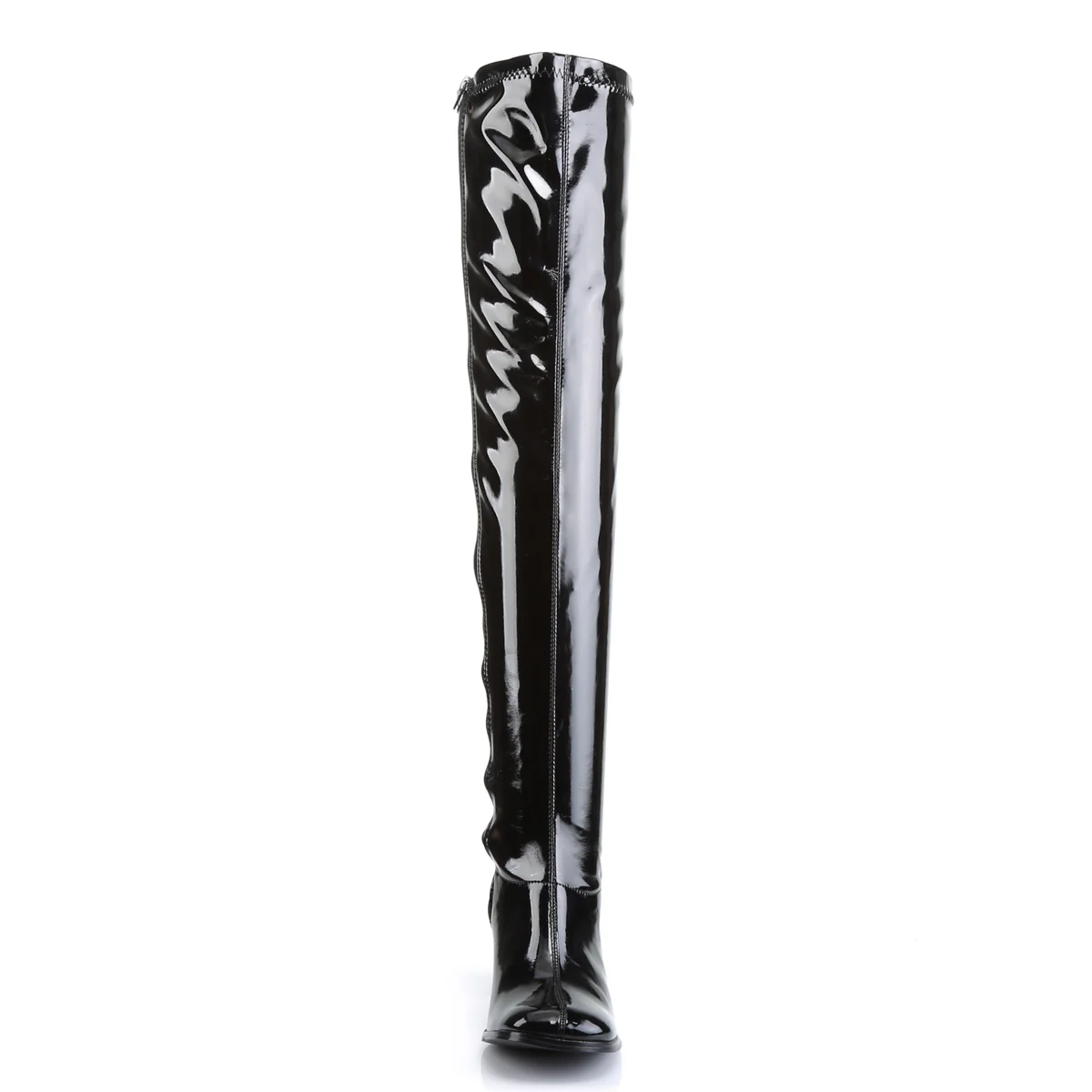 Black Patent 3 Inch Retro 70s Boots - Funtasma GOGO-3000 - Image 2