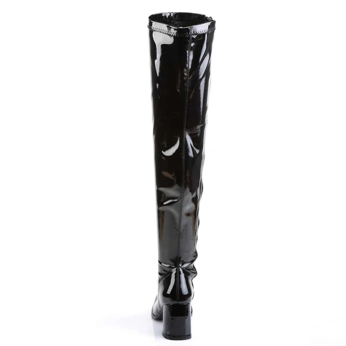 Black Patent 3 Inch Retro 70s Boots - Funtasma GOGO-3000 - Image 4