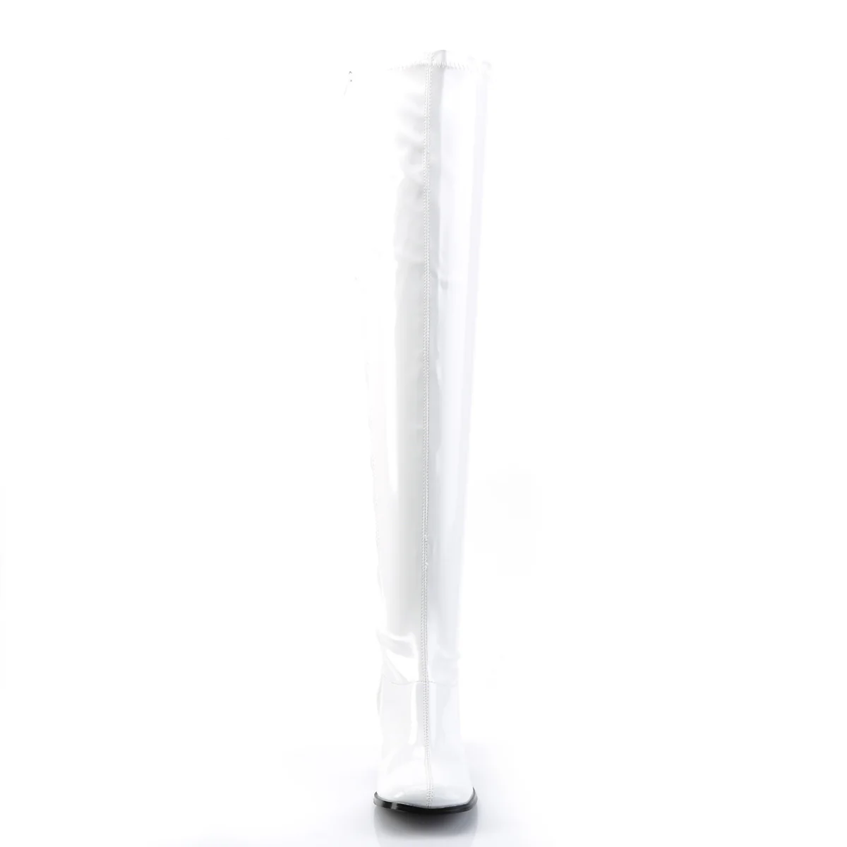 White 3 Inch Retro 70s Boots - Funtasma GOGO-3000 - Image 2