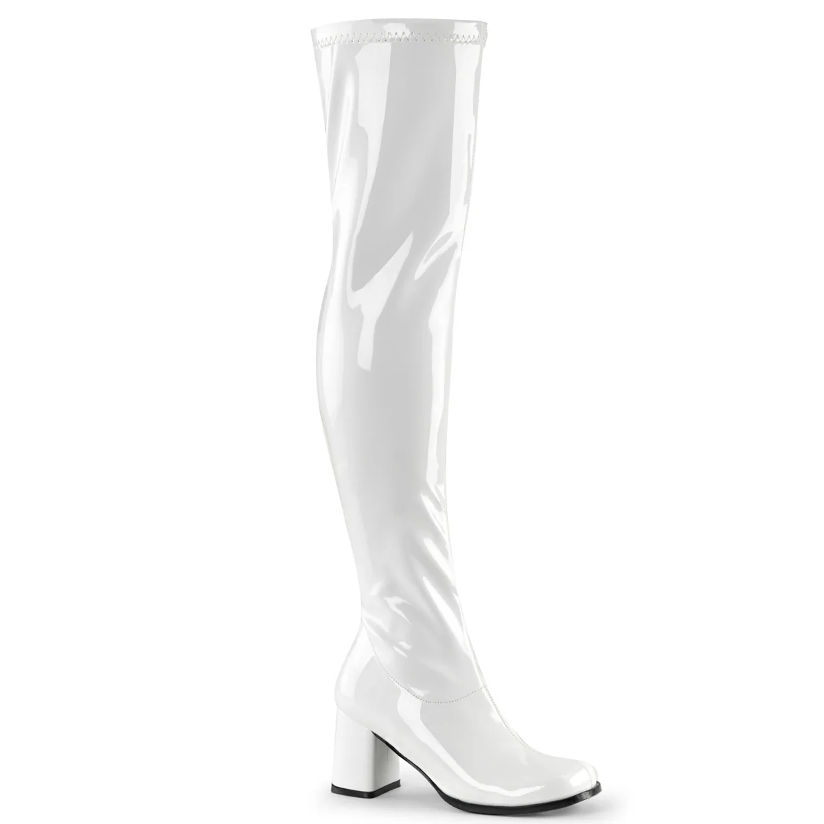 White 3 Inch Retro 70s Boots - Funtasma GOGO-3000 - Image 6