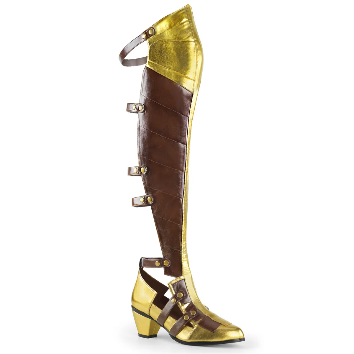 Brown 2.5 Inch Costume Boots - Funtasma MAIDEN-8830 - Image 6