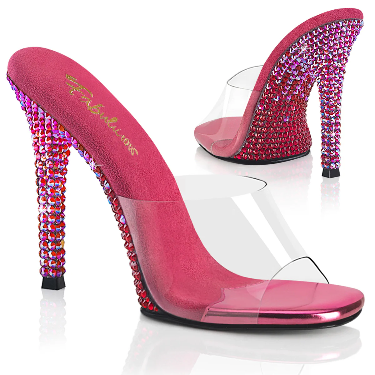 Fuchsia 4.5 Inch Bling Shoes -  Fabulicious GALA-01DMM