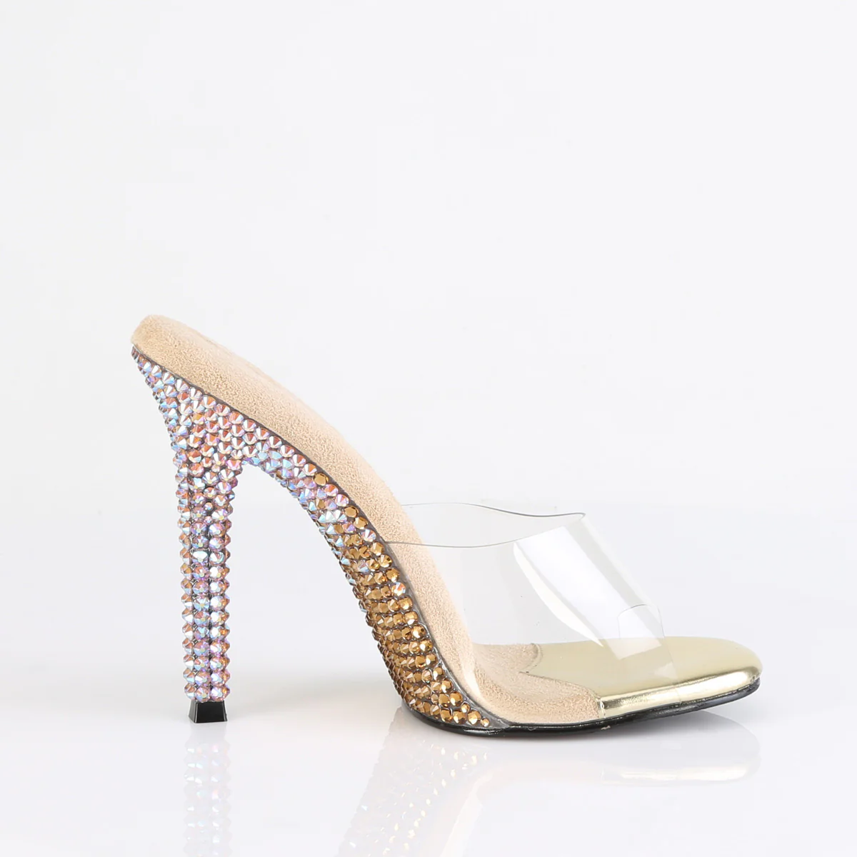 Gold 4.5 Inch Bling Shoes - Fabulicious GALA-01DMM - Image 5