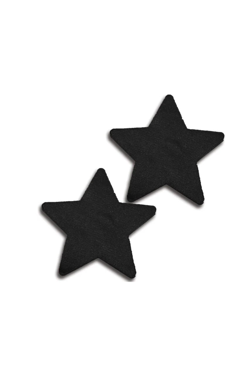 GL31535 Satin Solid Black Star Pasties