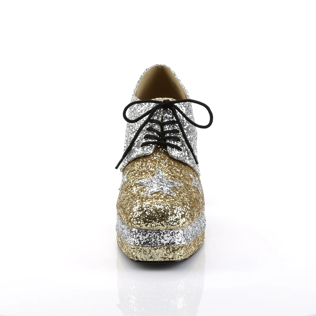 GLAMROCK-02 Funtasma Slv-Gold Glitter Men's Shoes - Image 2