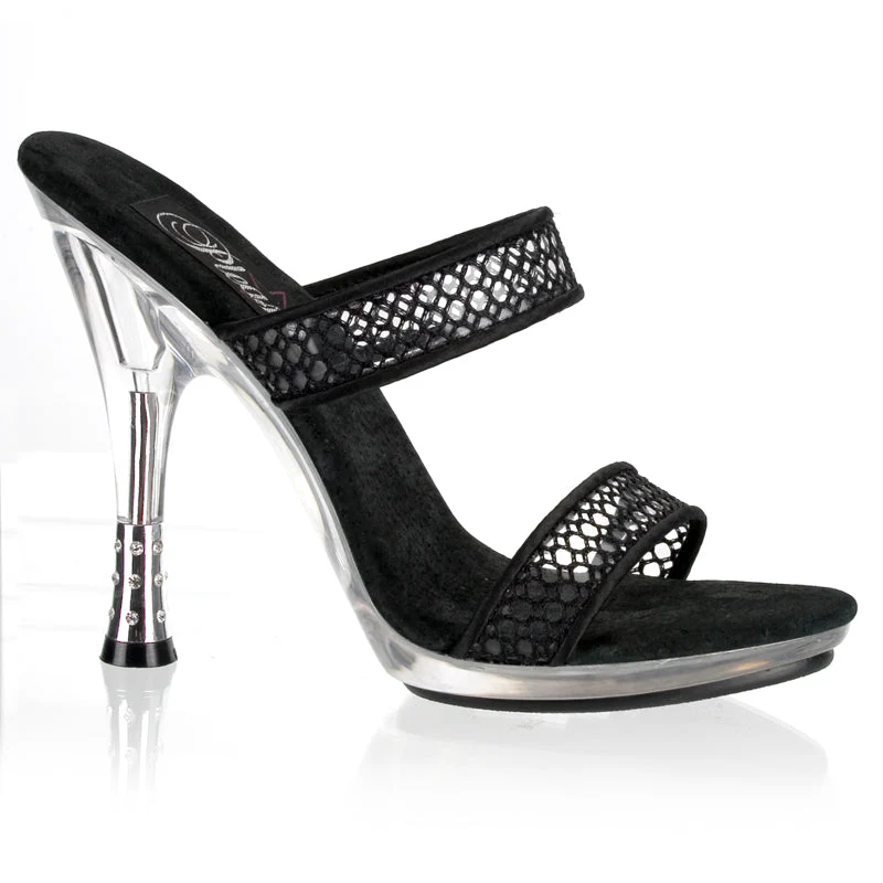 GLITZY-502-2 Pleaser Blk Clear High Heel Alternative Footwear Discontinued Sale Stock - Image 3