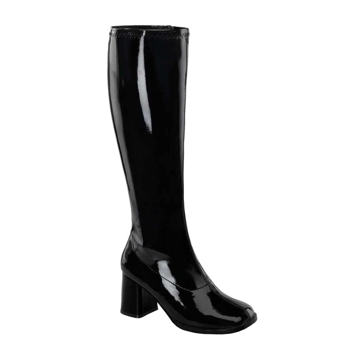 Black Patent 3 Inch Wide Disco Boots - Funtasma GOGO-300WC - Image 6