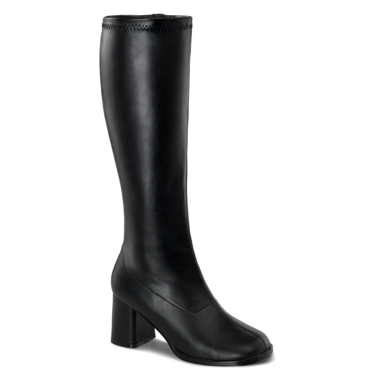 Black PU 3 Inch Wide Retro Boots - Funtasma GOGO-300WC - Image 6