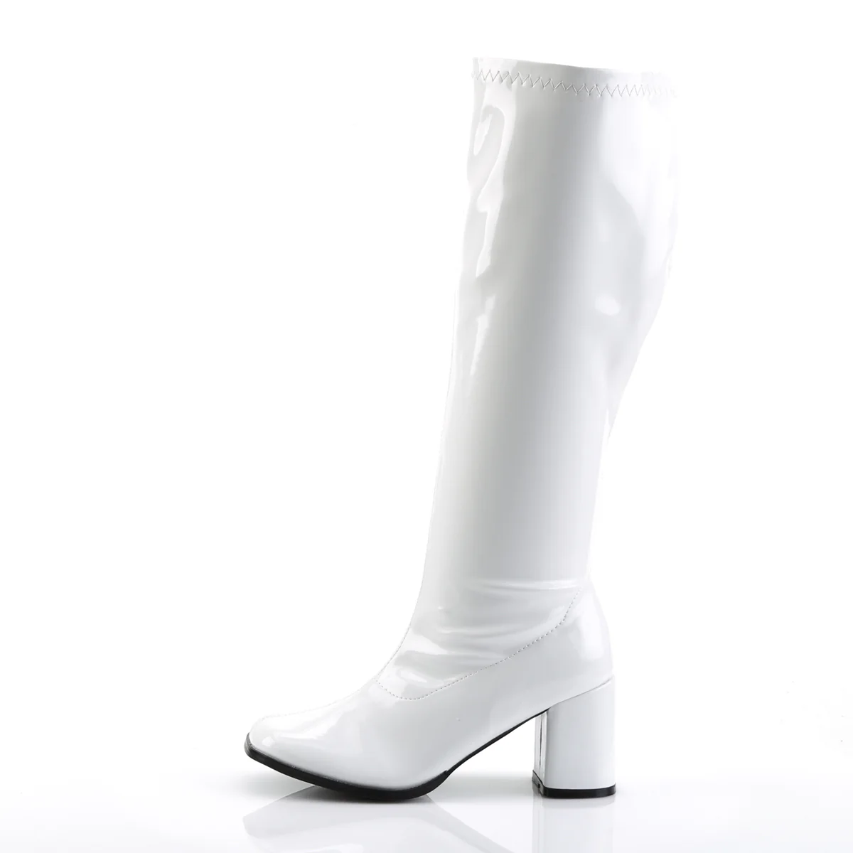 White 3 Inch Wide Calf Boots - Funtasma GOGO-300WC - Image 3