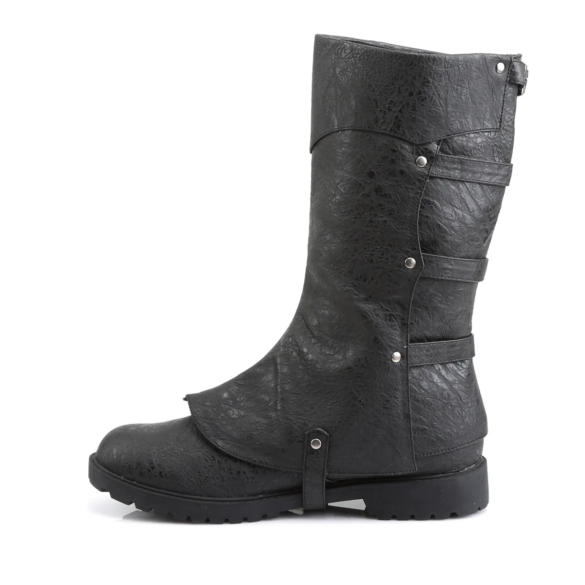 GOTHAM-105 Funtasma Black Distressed Pu Men's Boots - Image 3
