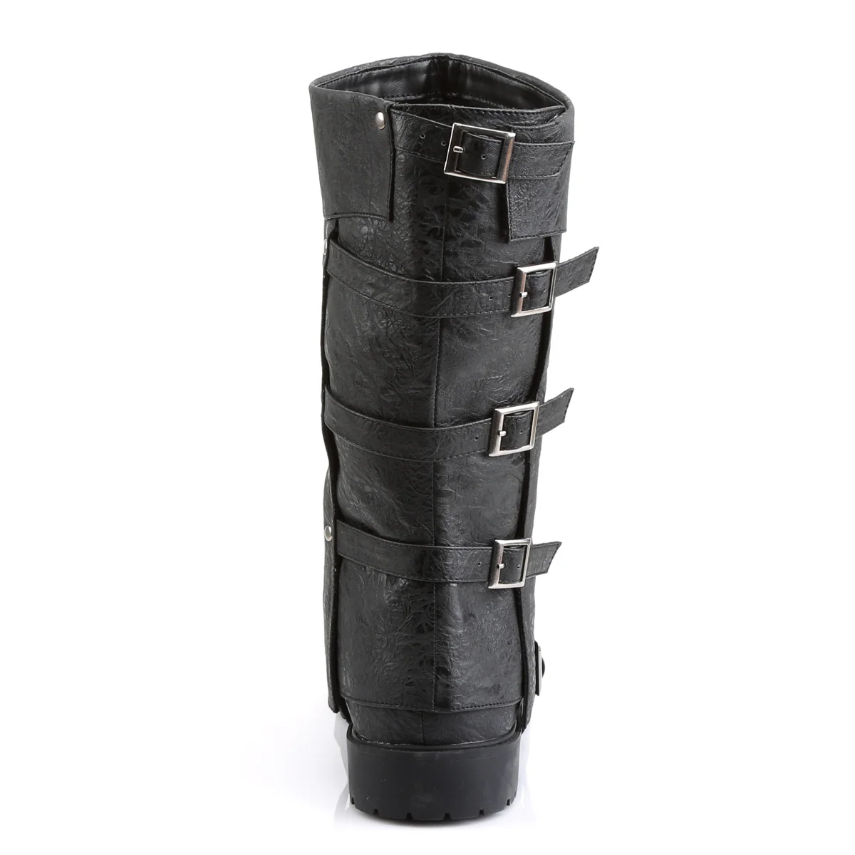 GOTHAM-105 Funtasma Black Distressed Pu Men's Boots - Image 4