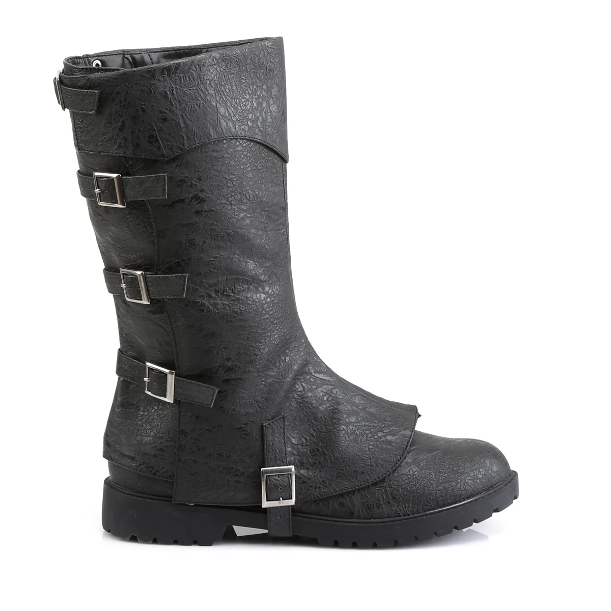 GOTHAM-105 Funtasma Black Distressed Pu Men's Boots - Image 5