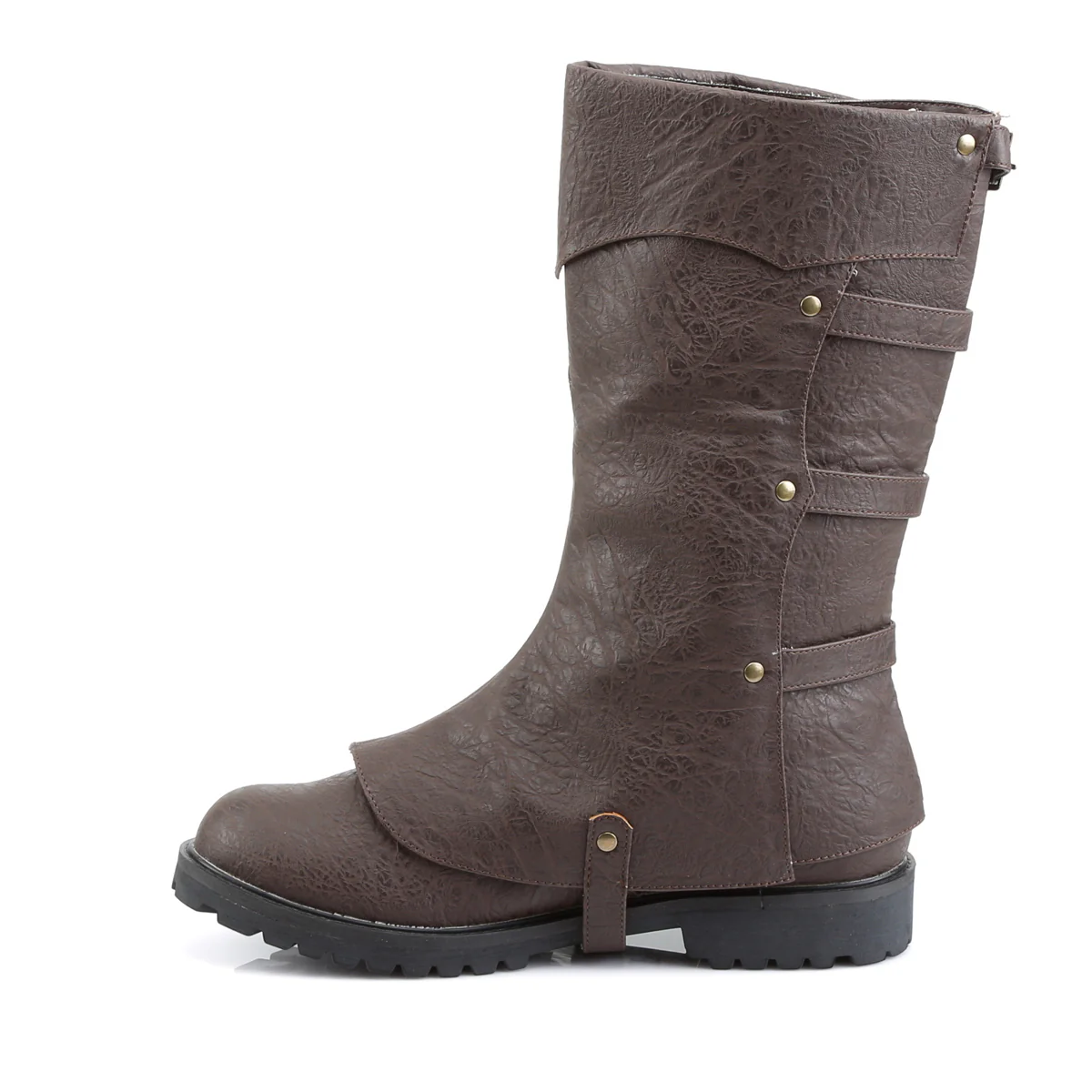GOTHAM-105 Funtasma Brown Distressed Pu Men's Boots - Image 3