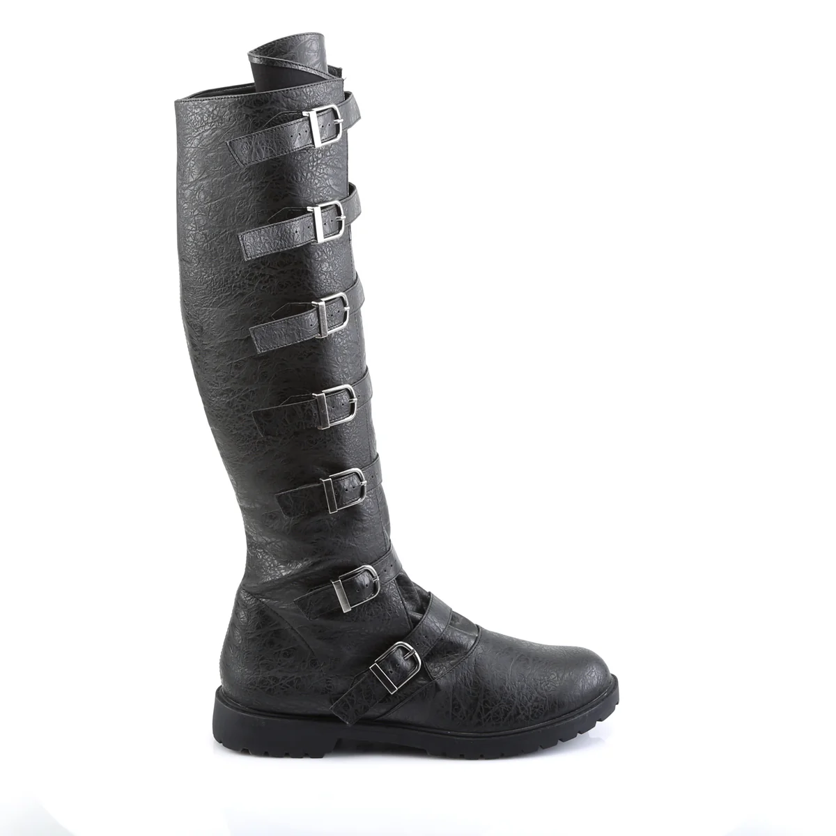 GOTHAM-110 Funtasma Black Distressed Pu Men's Boots - Image 5