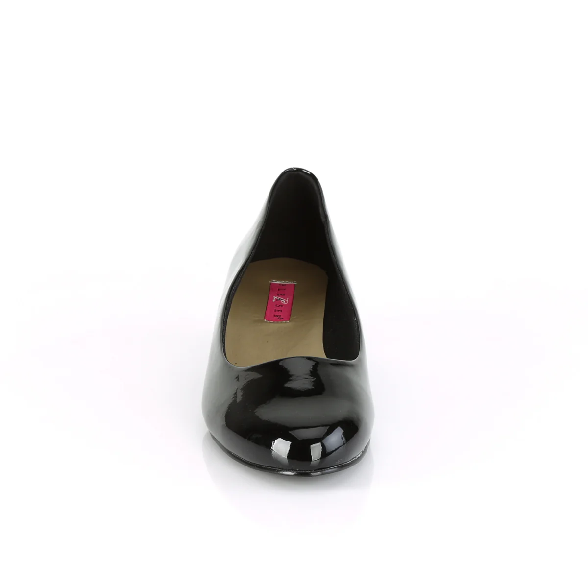 GWEN-01 Large Size Ladies Shoes 1.5" Heel Black Patent Fetish Footwear - Image 2
